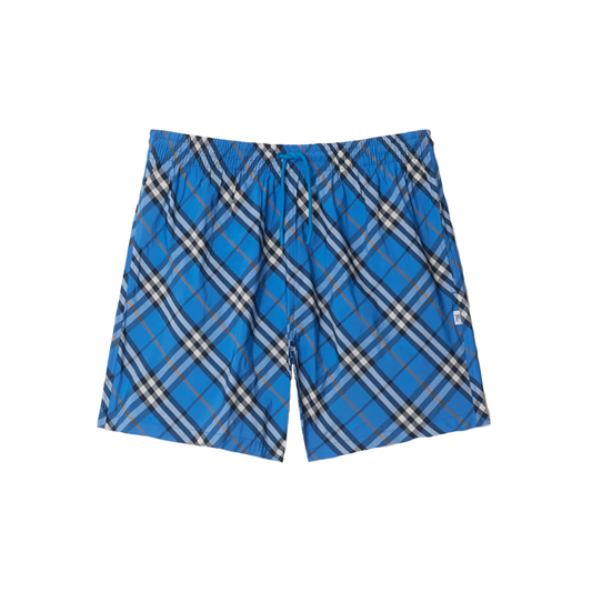 BURBERRY CHECK SWIM SHORTS IN HYACINTH