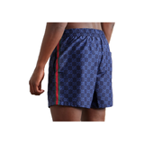 GUCCI SLIM-FIT MID-LENGTH LOGO SWIM SHORTS IN NAVY GUCCI SLIM-FIT MID-LENGTH LOGO SWIM SHORTS IN NAVY
