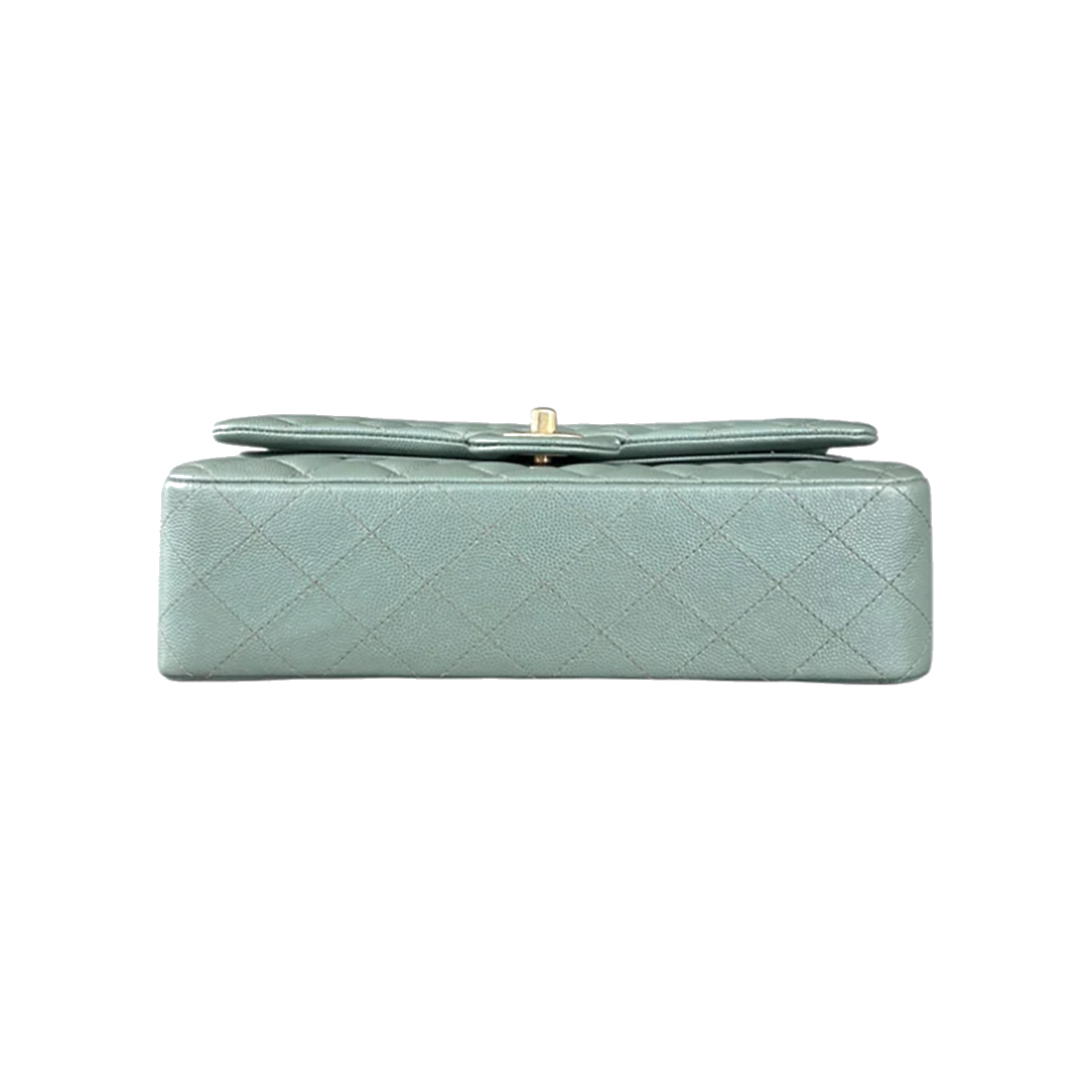 CHANEL QUILTED LEATHER CAVIAR MEDIUM FLAP BAG IN GREEN