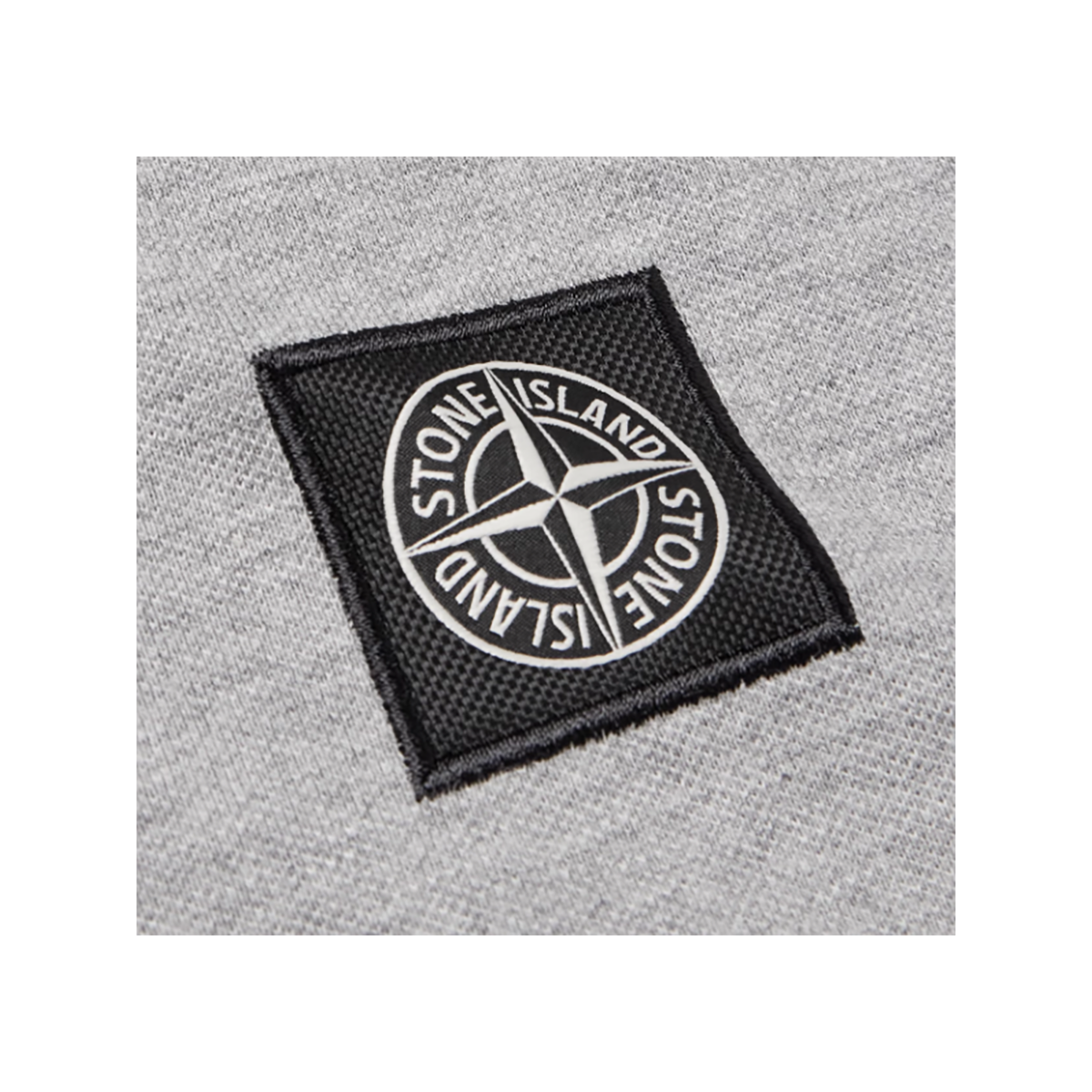 STONE ISLAND LOGO-APPLIQUED COTTON-BLEND POLO IN GRAY