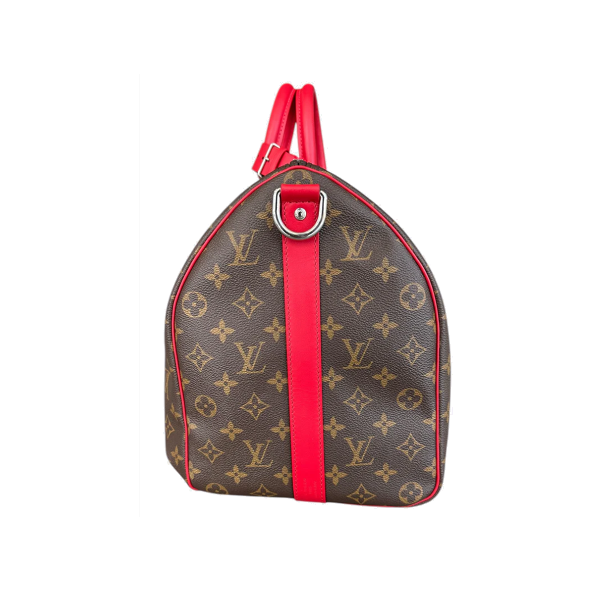 LOUIS VUITTON MONOGRAM KEEPALL 45 IN BROWN AND RED