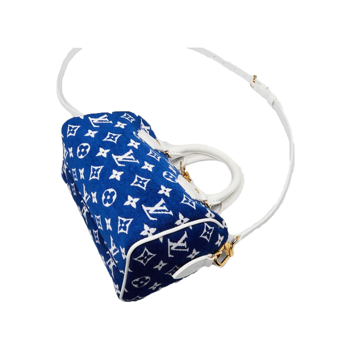 LOUIS VUITTON TENNIS MONOGRAM SPEEDY 20 BAG IN BLUE AND WHITE