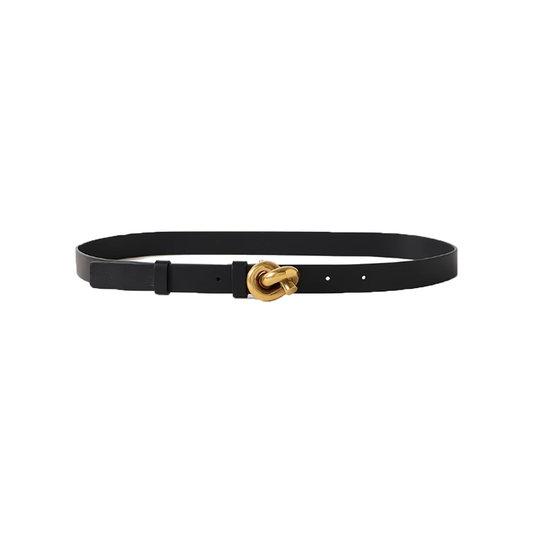 BOTTEGA VENETA LEATHER BELT IN BLACK