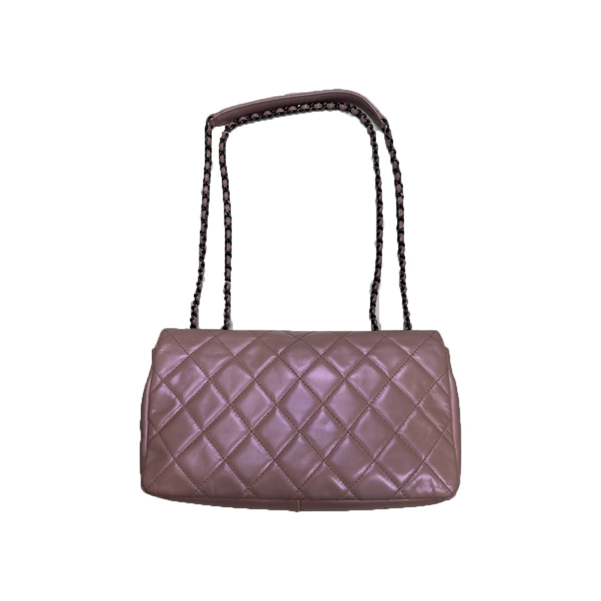 PRELOVED CHANEL PLEATED CHAIN FLAP BAG QUILTED CALFSKIN IN PINK