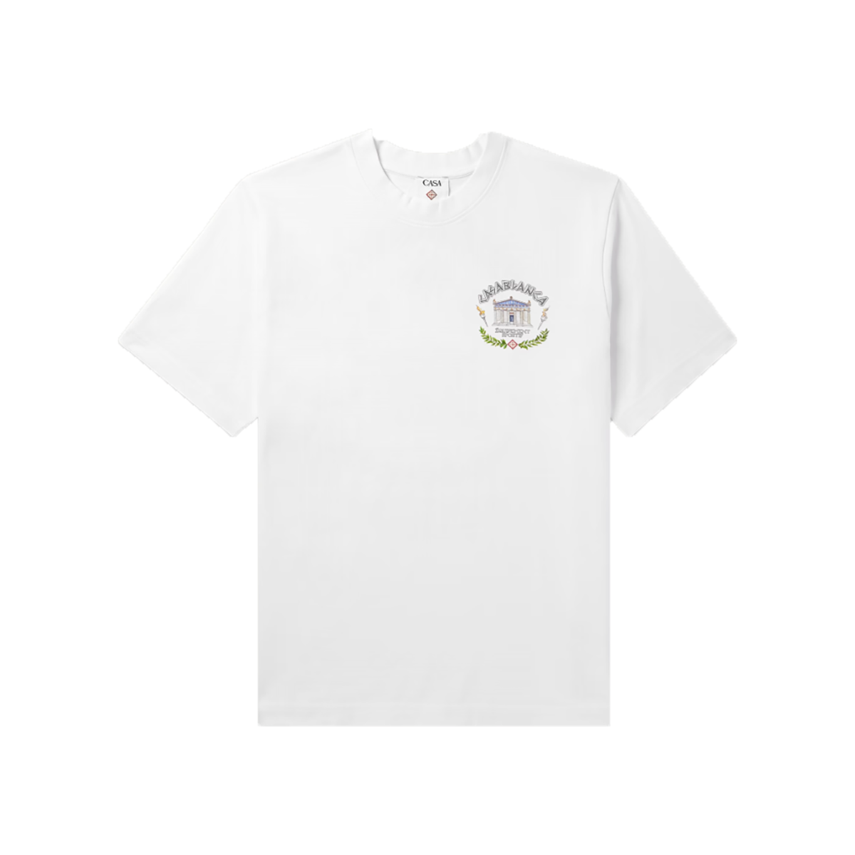 CASA BLANCA LE TEMPLE DU SPORT LOGO T-SHIRT IN WHITE