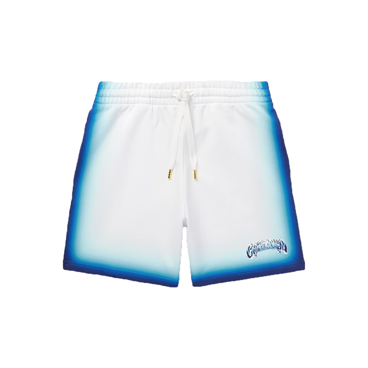 CASABLANCA STRAIGHT LEG COTTON SHORTS IN WHITE/BLACK