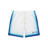 CASABLANCA STRAIGHT LEG COTTON SHORTS IN WHITE/BLACK