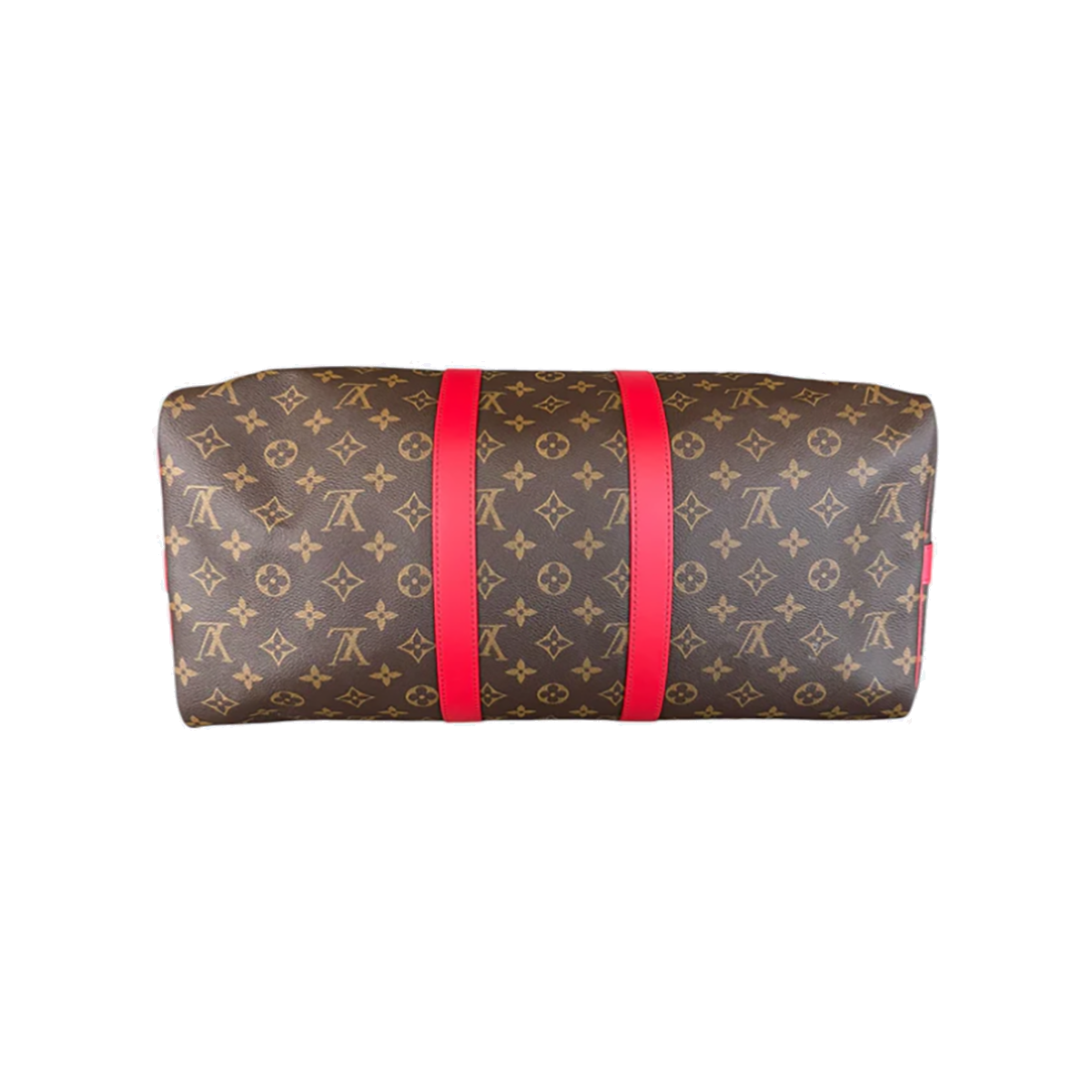 LOUIS VUITTON MONOGRAM KEEPALL 45 IN BROWN AND RED