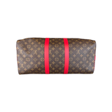 LOUIS VUITTON MONOGRAM KEEPALL 45 IN BROWN AND RED