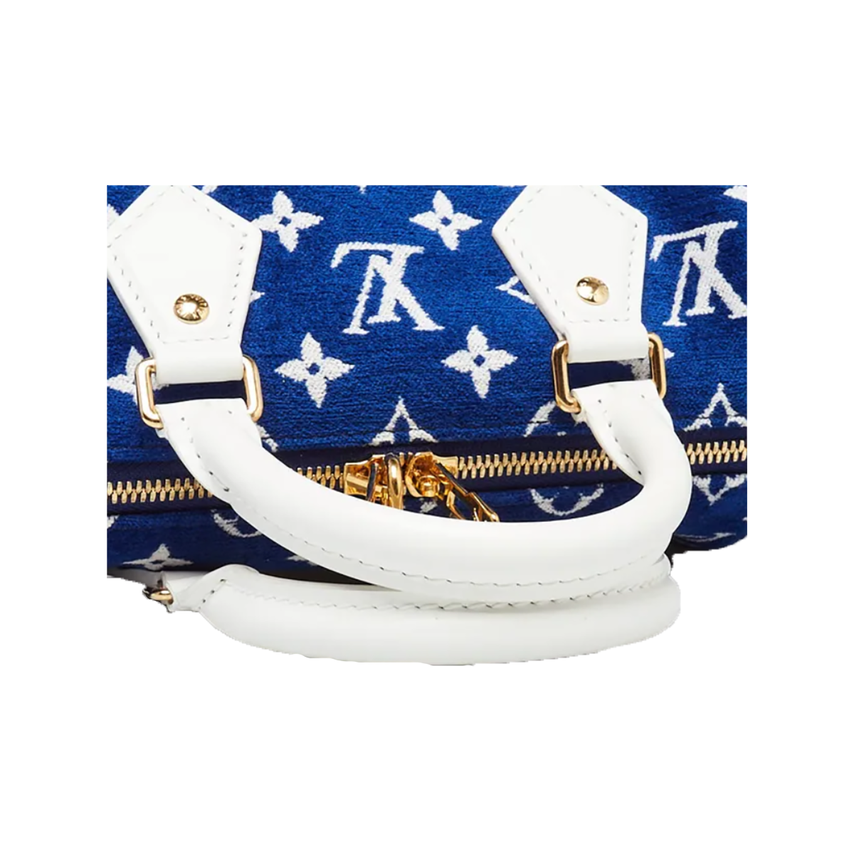 LOUIS VUITTON TENNIS MONOGRAM SPEEDY 20 BAG IN BLUE AND WHITE