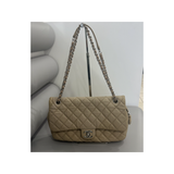 PRELOVED CHANEL JUMBO QUILTED CAVIAR EASY FLAP BAG IN BEIGE