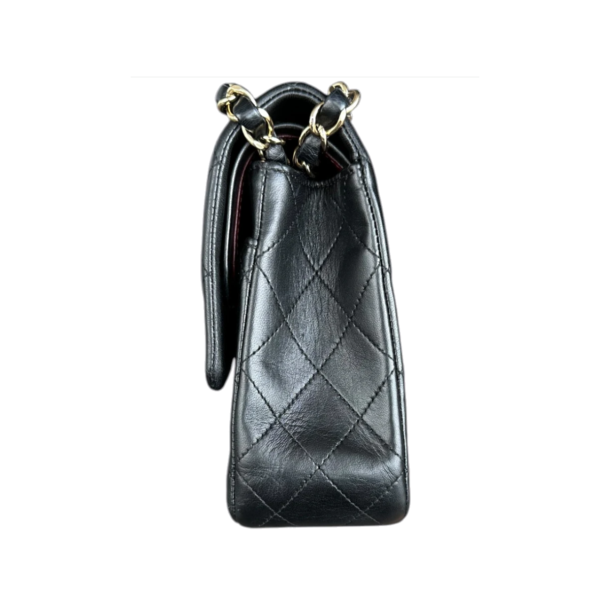 PRELOVED CHANEL BLACK LAMBSKIN QUILTED MEDIUM FLAP BAG