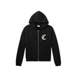 CELINE HOMME LOGO-EMBROIDERED COTTON JERSEY ZIP-UP IN BLACK