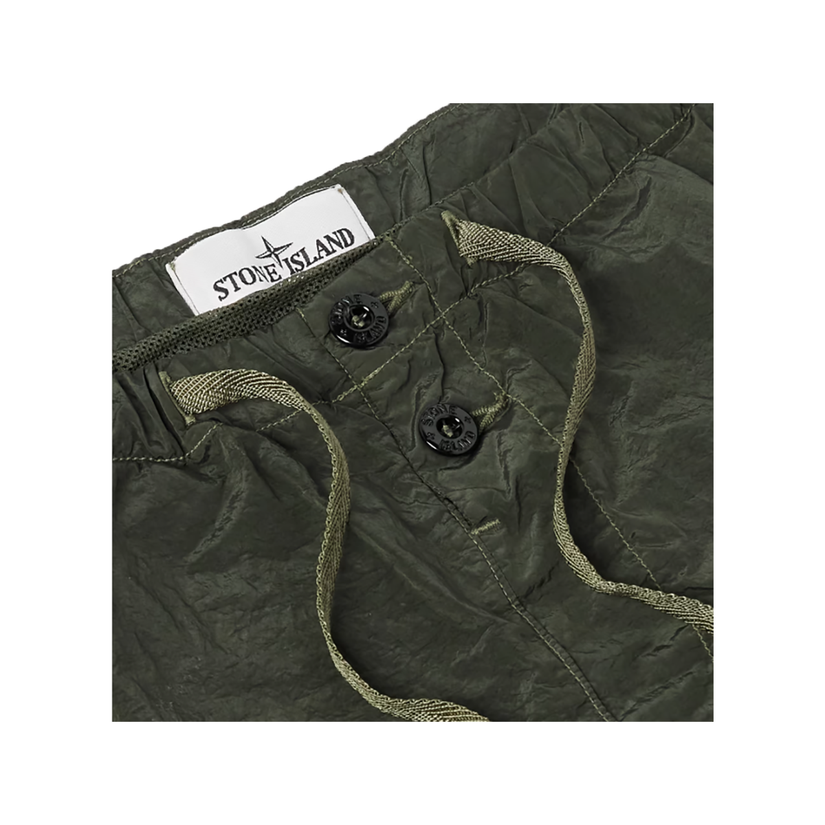 STONE ISLAND STRAIGHT LEG NYLON METALSWIM SHORTS IN GREEN