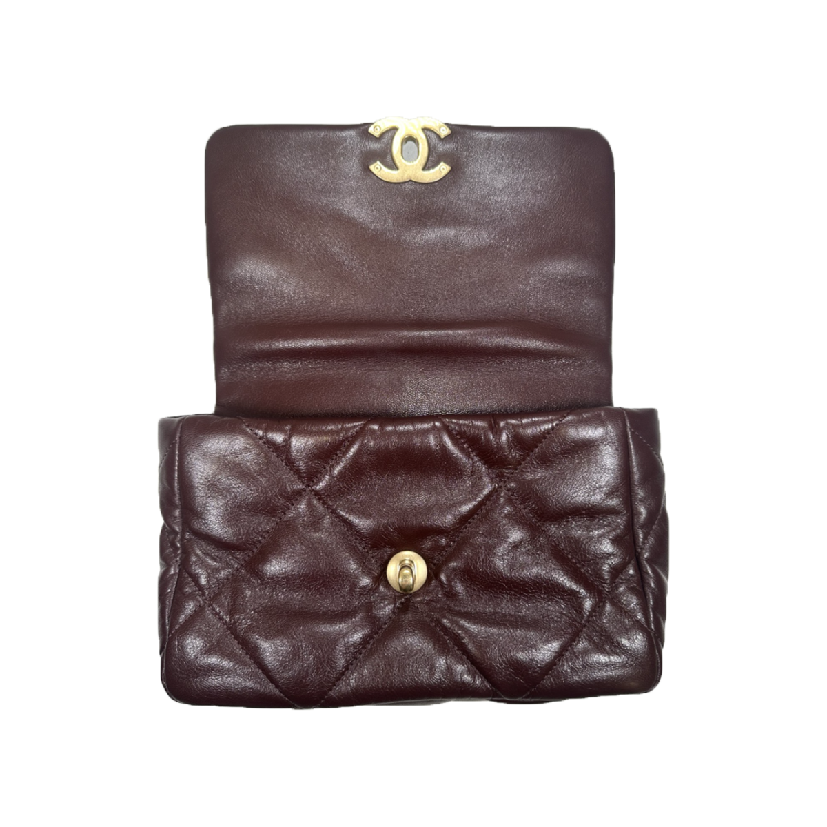 PRELOVED CHANEL BROWN QUILTED LEATHER FLAP MEDIUM BAG