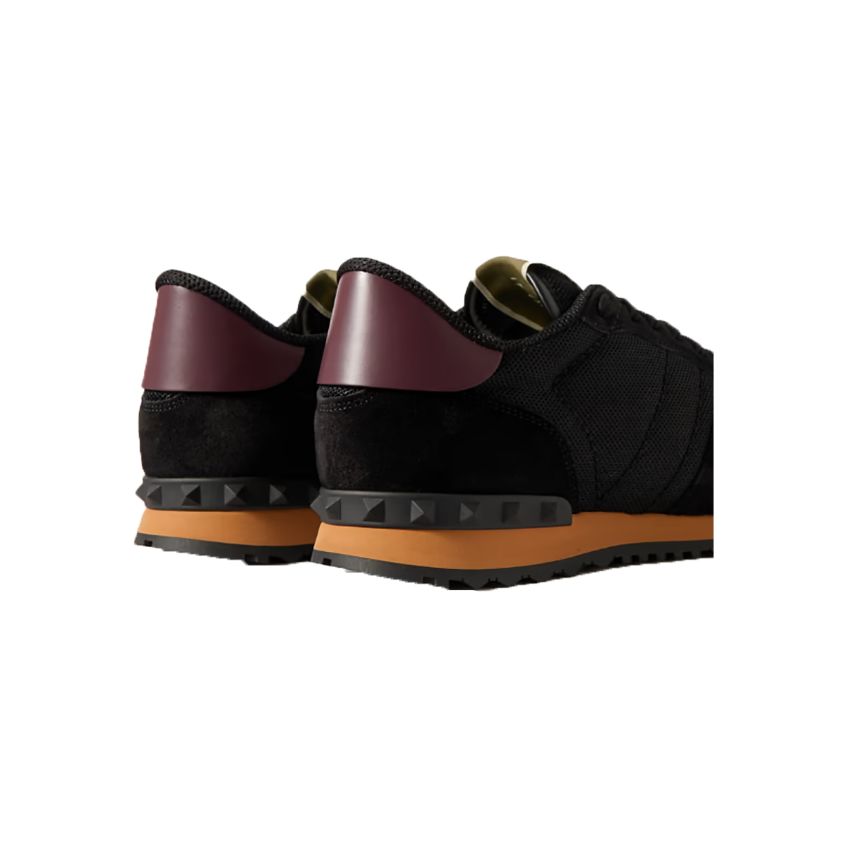 VALENTINO ROCKRUNNER SUEDE LEATHER AND MESH TRAINERS IN BLACK