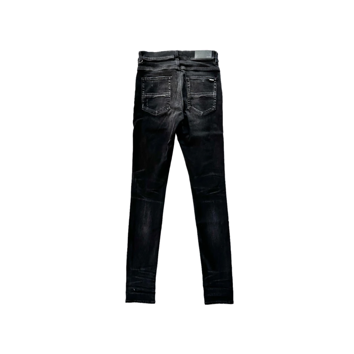 AMIRI AGED BLACK AND WHITE BANDANA PATCH MX1 JEANS