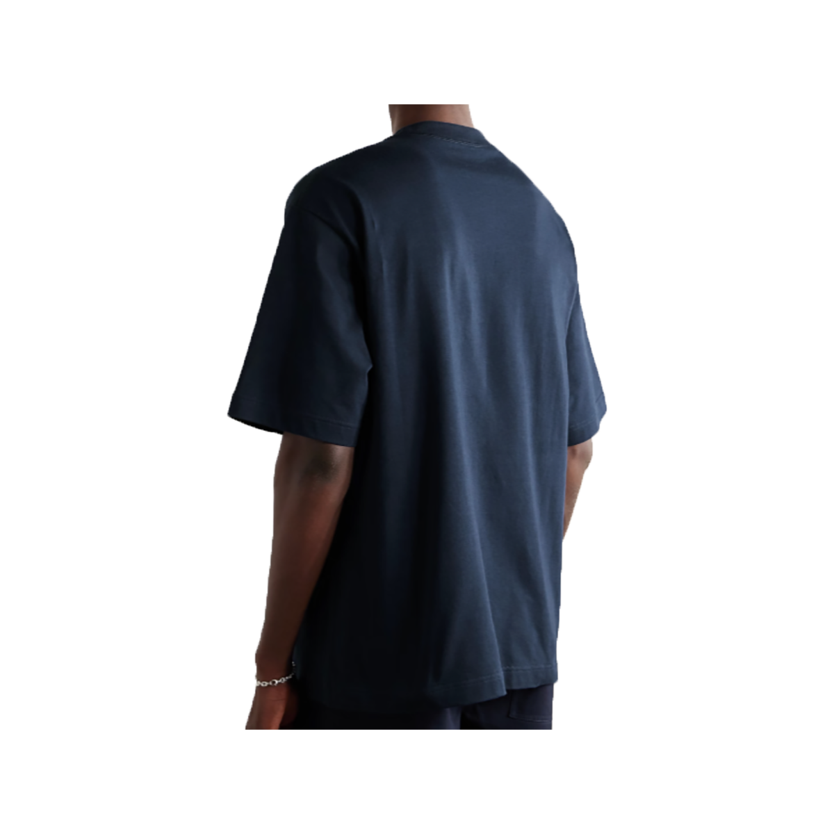GUCCI LOGO-PRINT COTTON T-SHIRT IN NAVY