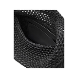 LOEWE IBIZA OLA EMBELLISHED RAFFIA SHOULDER BAG IN BLACK