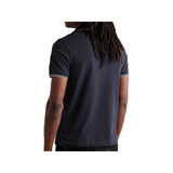 STONE ISLAND LOGO-APPLIQUED COTTON-BLEND POLO IN NAVY