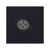 STONE ISLAND LOGO-APPLIQUED COTTON-BLEND POLO IN NAVY