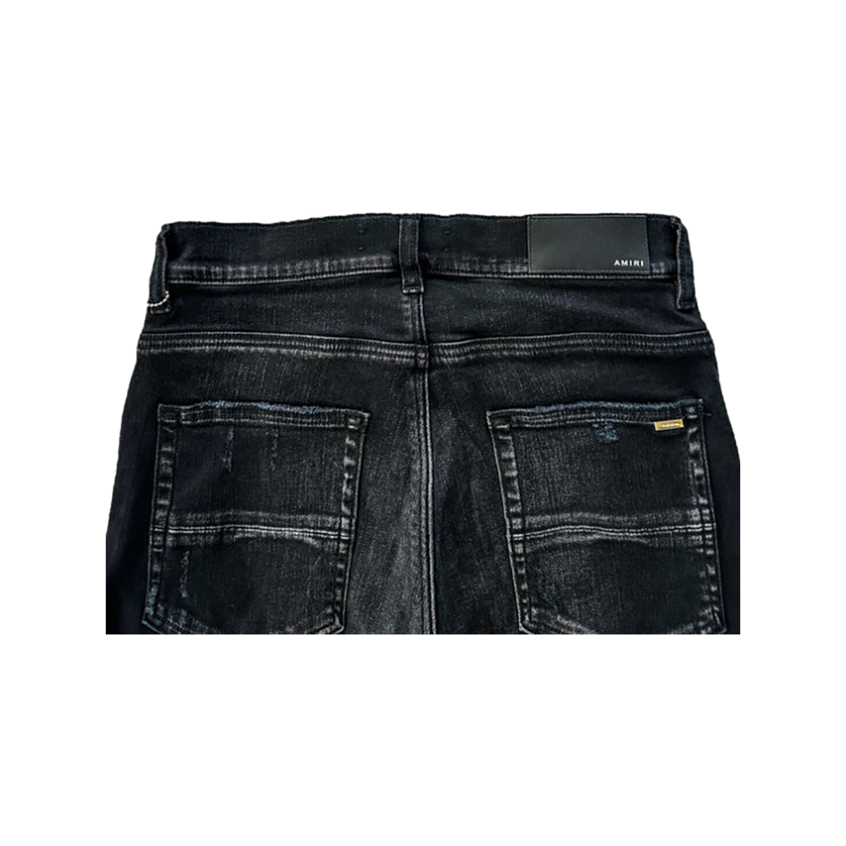 AMIRI AGED BLACK AND WHITE BANDANA PATCH MX1 JEANS