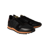 VALENTINO ROCKRUNNER SUEDE LEATHER AND MESH TRAINERS IN BLACK