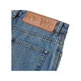 LOEWE ANAGRAM WIDE-LEG LOGO EMBROIDERED JEANS IN BLUE