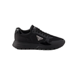 PRADA PRAX 01 RE-NYLON AND BRUSHED LEATHER TRAINERS IN BLACK