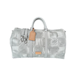 PRELOVED LOUIS VUITTON WHITE & GREY SALT KEEPALL 50