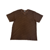 PRELOVED OBLIQUE RELAXED FIT T-SHIRT IN BROWN