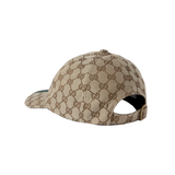 GUCCI WEBBING-TRIMMED MONOGRAM CANVAS BASEBALL CAP IN BROWN