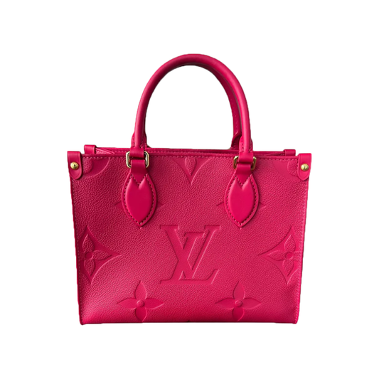 LOUIS VUITTON MONOGRAM EMPREINTE ON THE GO PM IN PINK
