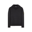STONE ISLAND GARMENT DYED COTTON HOODED SWEATER IN BLACK