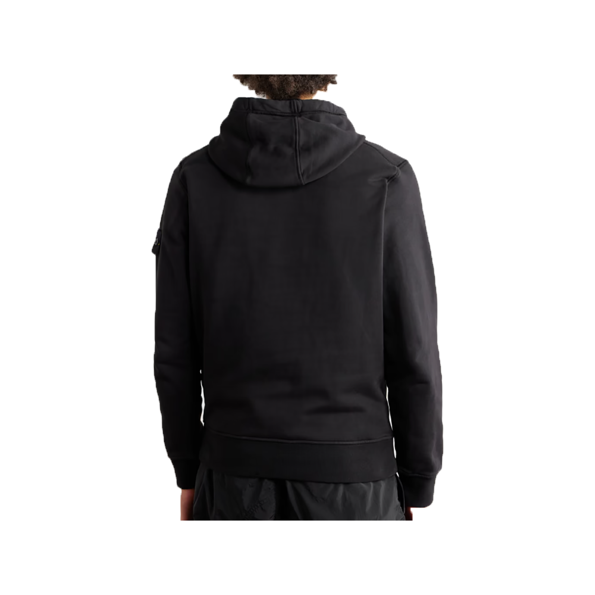 STONE ISLAND GARMENT DYED HOODIE IN BLACK