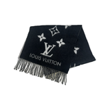 PRELOVED LOUIS VUITTON MONOGRAM SCARF IN BLACK/GRAY