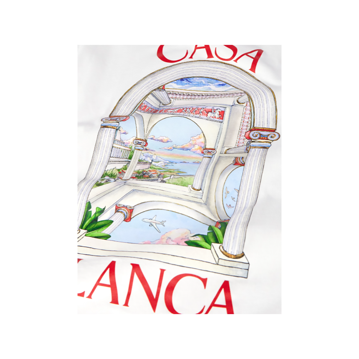 CASABLANCA LE PASSAGE PRINT LOGO T-SHIRT IN WHITE