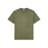 LOEWE LOGO EMBROIDERED COTTON T-SHIRT IN GREEN