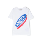 MONCLER JUNIOR LOGO T-SHIRT IN WHITE
