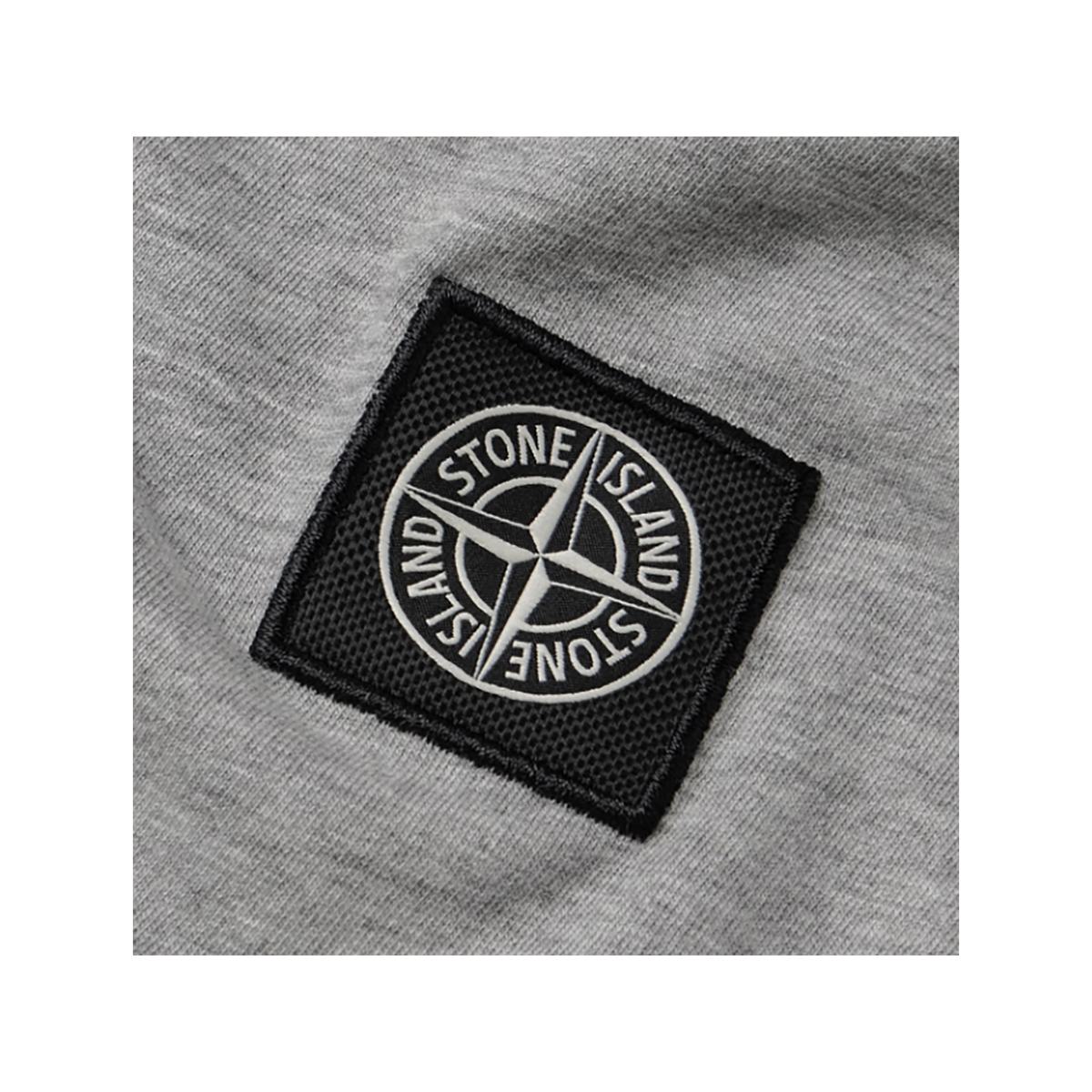 STONE ISLAND LOGO APPLIQUED COTTON T-SHIRT IN GREY
