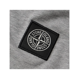STONE ISLAND LOGO APPLIQUED COTTON T-SHIRT IN GREY