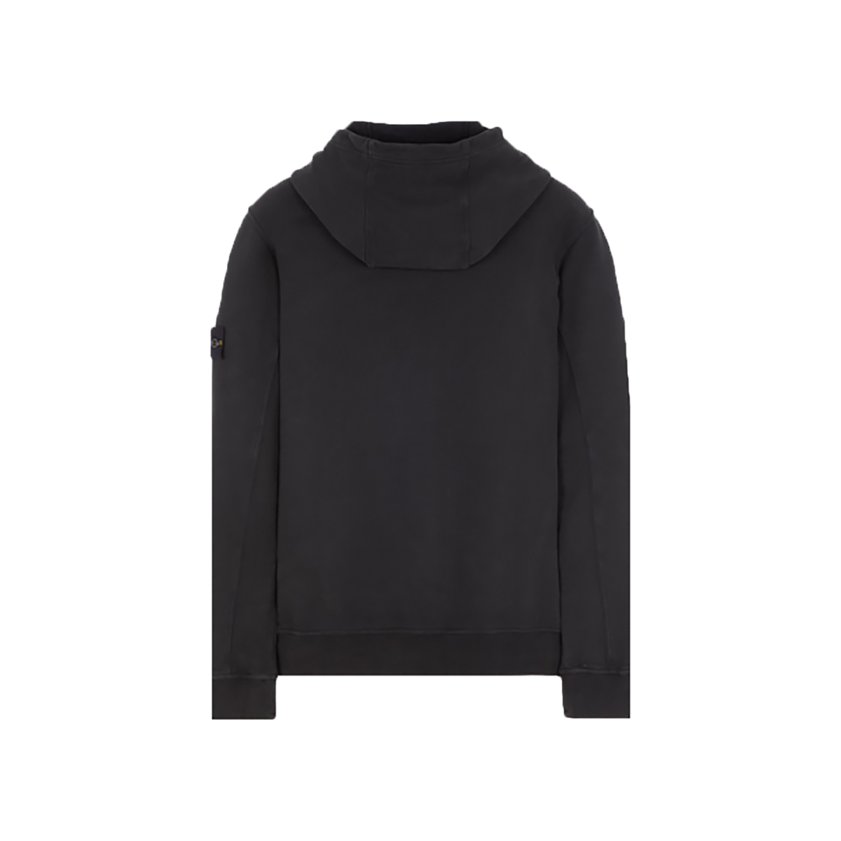 STONE ISLAND GARMENT DYED COTTON HOODED SWEATER IN BLACK