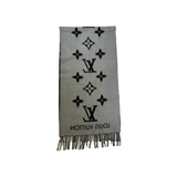 PRELOVED LOUIS VUITTON MONOGRAM SCARF IN BLACK/GRAY
