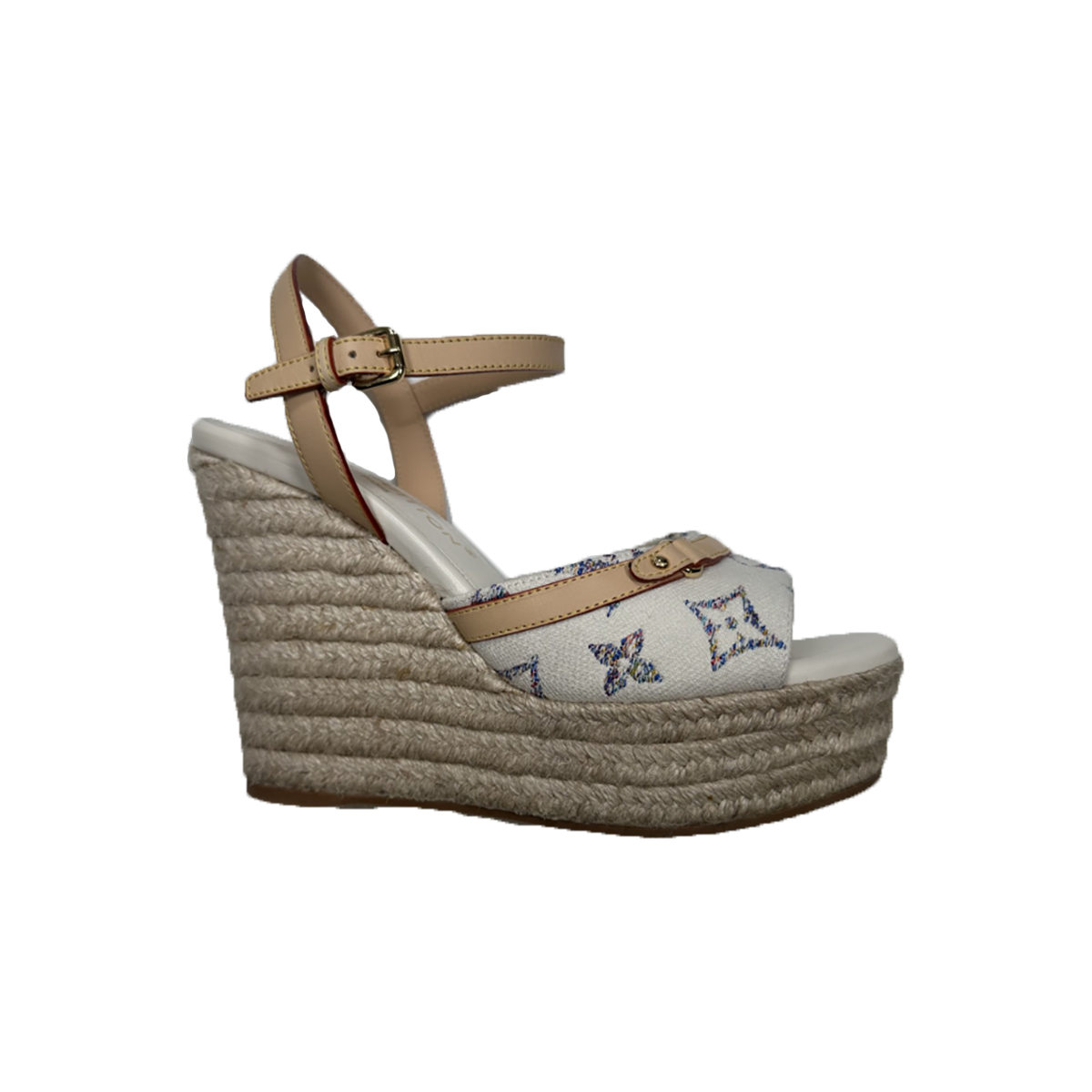 PRELOVED LOUIS VUITTON HELIOS WEDGES IN WHITE