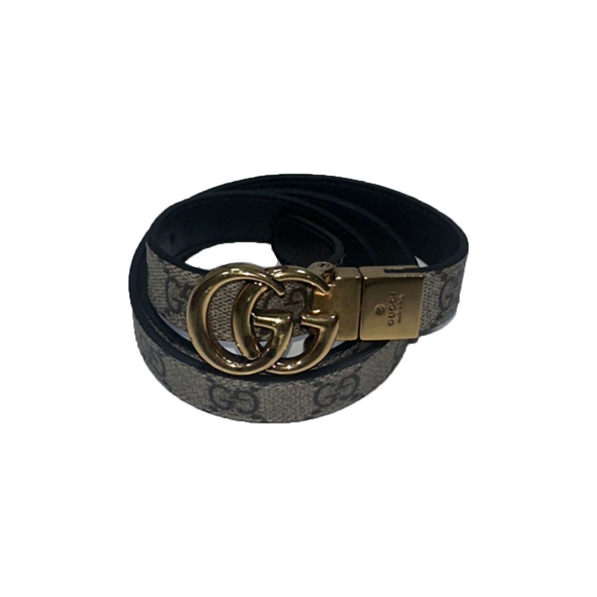 PRELOVED GUCCI GG MARMONT REVERSIBLE BELT IN BEIGE/BLACK