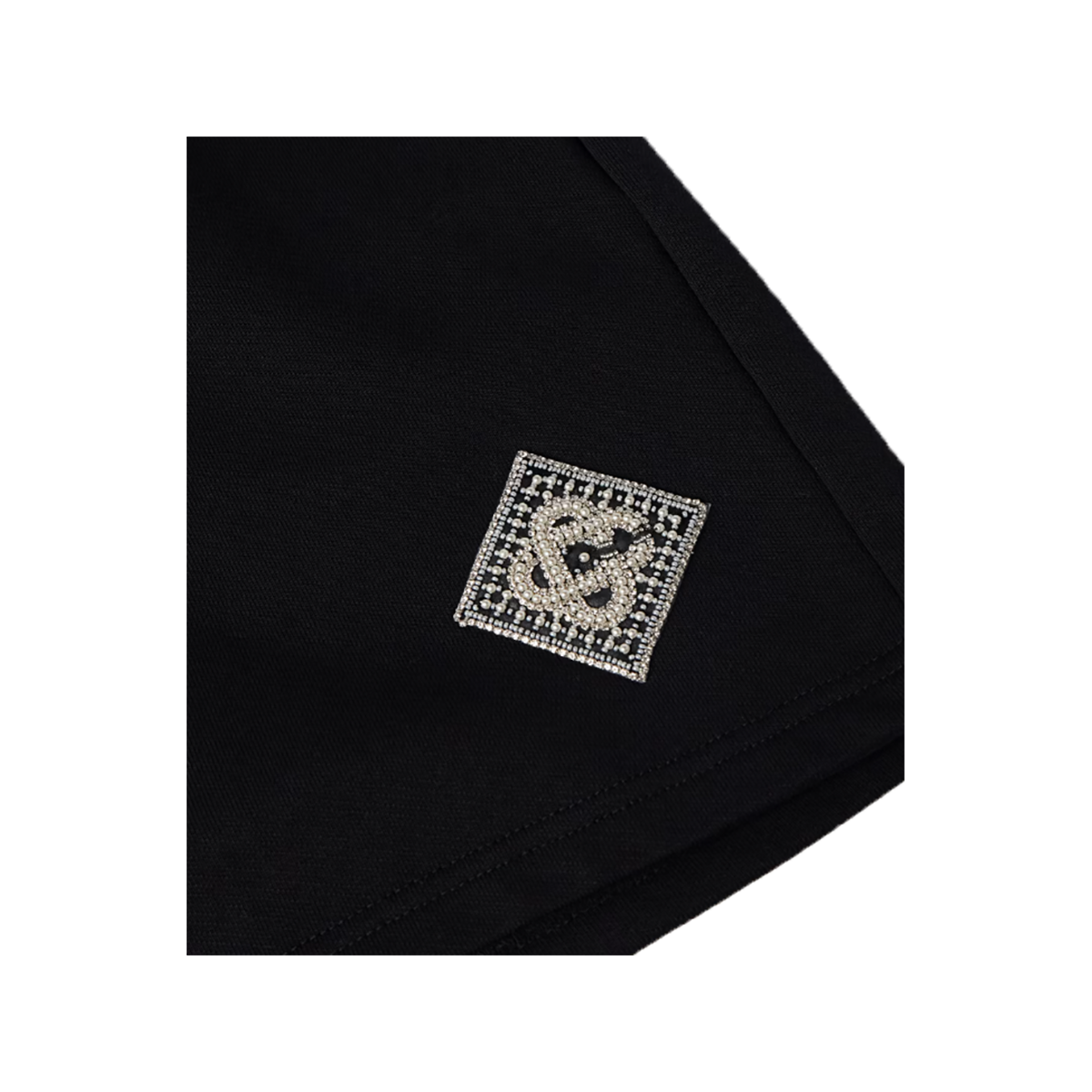CASABLANCA STRAIGHT-LEG EMBELLISHED SHORTS IN BLACK