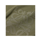 LOEWE LOGO EMBROIDERED COTTON T-SHIRT IN GREEN