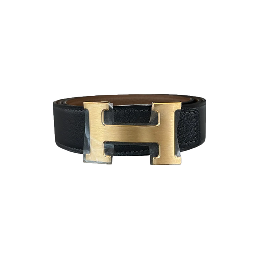 HERMES CONSTANCE REVERSIBLE BELT IN BLACK AND GOLD