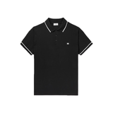 CELINE HOMME LOGO-EMBROIDERED COTTON POLO IN BLACK