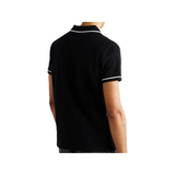 CELINE HOMME LOGO-EMBROIDERED COTTON POLO IN BLACK